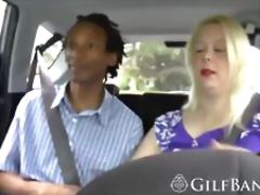 Crazy hot granny fucks in threesome with black guy and stepdaughter